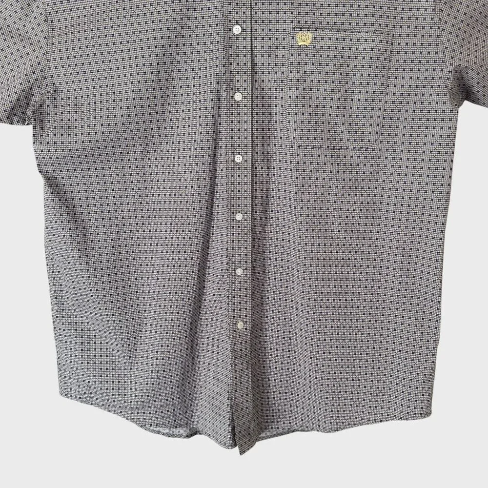 Cinch Geometric Button-Down Shirt Gray Men's Size XXL Western Cowboy Long-Sleeve